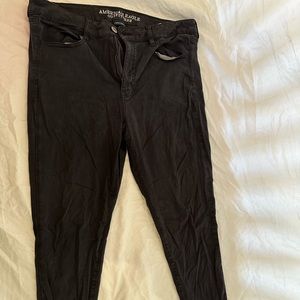 Super stretch-skinny fit black American eagle pants